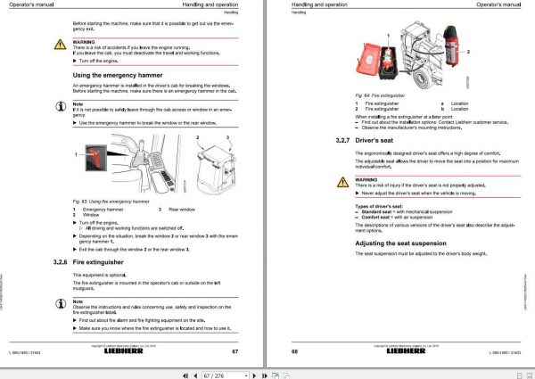 Liebherr Wheel Loader L580 1495 SN 31403 Operators Manual 2