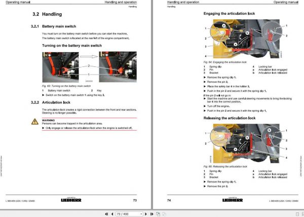 Liebherr Wheel Loader L580 459USA CAN SN 25400 Operators Manual 2