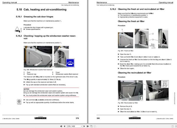 Liebherr Wheel Loader L580 459USA CAN SN 25400 Operators Manual 3