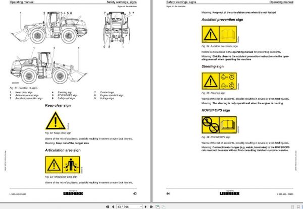 Liebherr Wheel Loader L580 459 SN 25400 Operators Manual 2