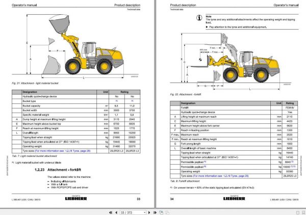 Liebherr Wheel Loader L586 461USA CAN SN 38519 Operators Manual 2