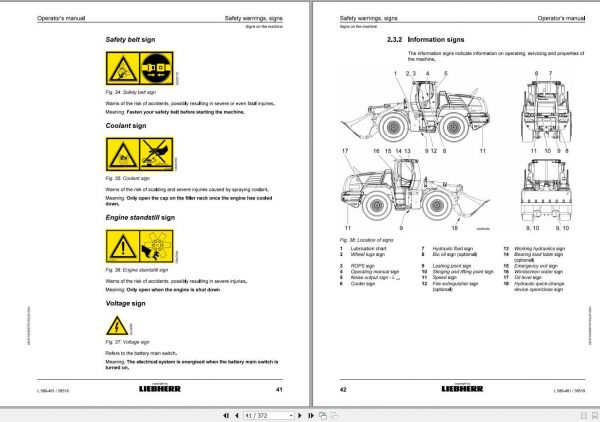 Liebherr Wheel Loader L586 461 SN 38519 Operators Manual 2