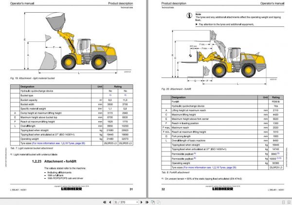 Liebherr Wheel Loader L586 461ohneCE SN 40351 Operators Manual 2
