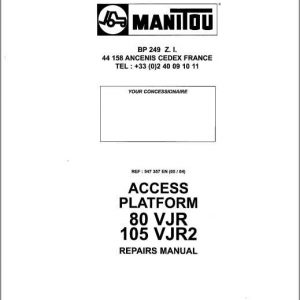 Manitou Access Platform 80105 VJR Repair Manual547357 1