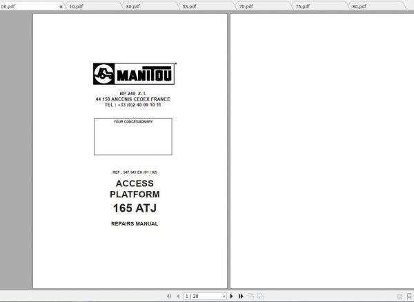 Manitou Articulated Platform 165ATJ E3 Service Manual 1