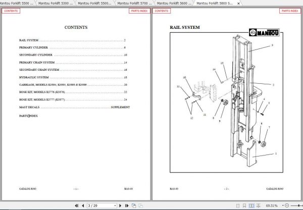 Manitou Forklift 5200 5800 Series Part Manual 2