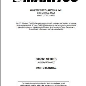 Manitou Forklift 804866 Series Part Manual 1