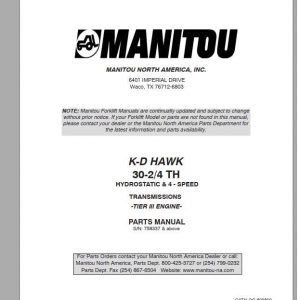 Manitou Forklift M30 24 Part Manual 1