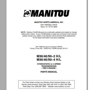 Manitou Forklift M304050 Part Manual 1