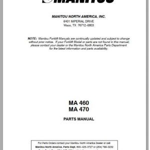 Manitou Forklift MA 460 470 Part Manual 1
