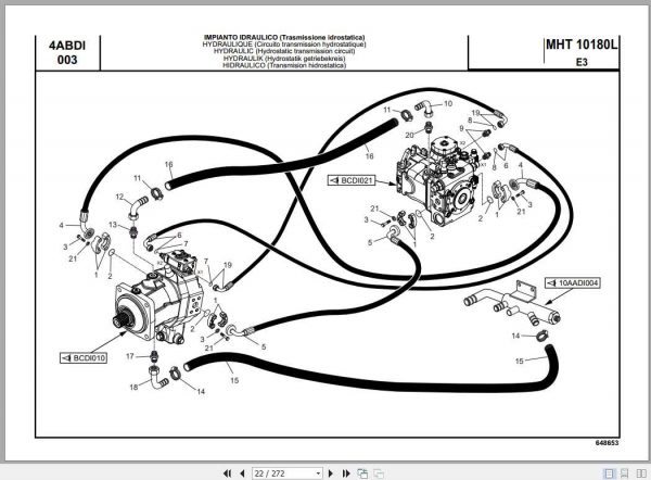 Manitou Forklift MHT 10180 L Part Manual648653 2