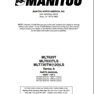 Manitou Forklift MLT 629 Part Manual547785P 1