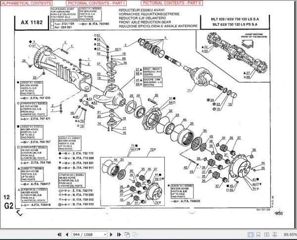 Manitou Forklift MLT 629 Part Manual547785P 3