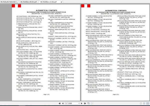 Manitou Forklift MLT 630 732 Part Manual 2