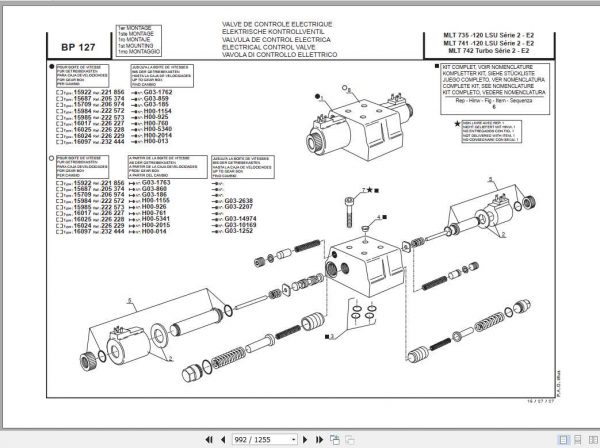 Manitou Forklift MLT 741 Part Manual547852 3