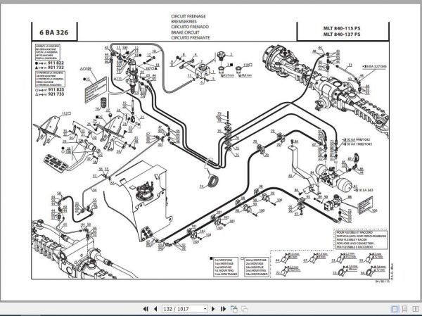 Manitou Forklift MLT 840 Part Manual647269 2