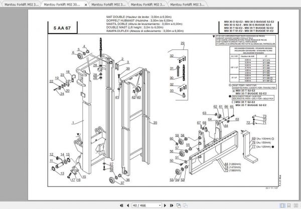 Manitou Forklift MSI 30D Parts Manual 3