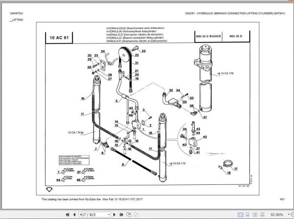 Manitou Forklift MSI 30 D Part Manual 3