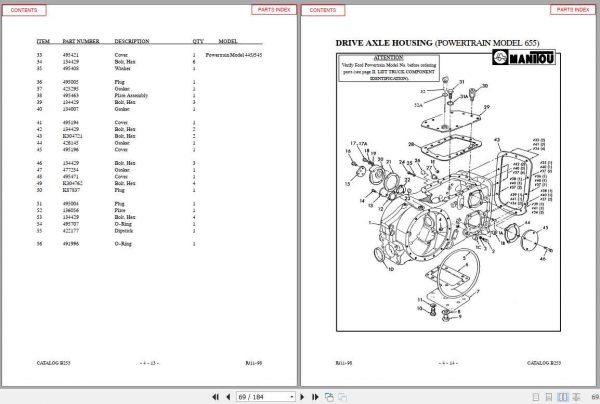 Manitou Forklift S402 604 TC D Parts Manual 3