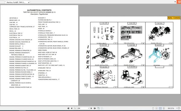 Manitou Forklift TMPTMV 55 HT Parts Manual809866 2