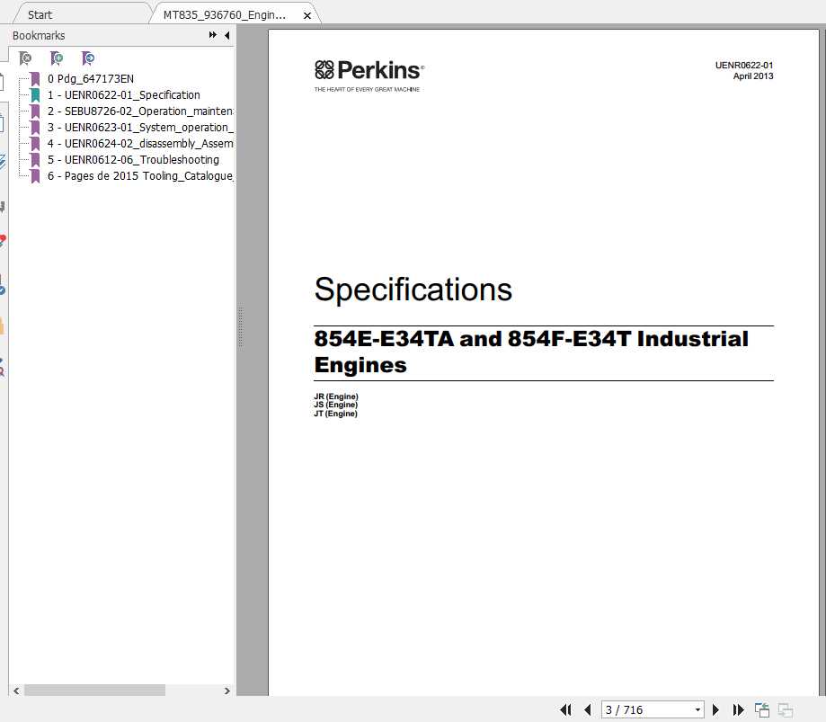 Manitou Telehandler 854E 34TA Industrial Engines Repair Manual 1