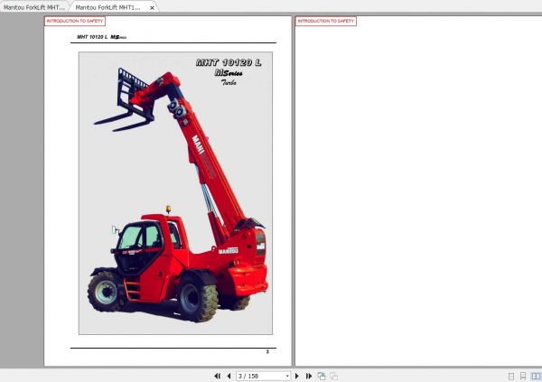 Manitou Telehandler MHT10120 OperatorParts Service Manual 3