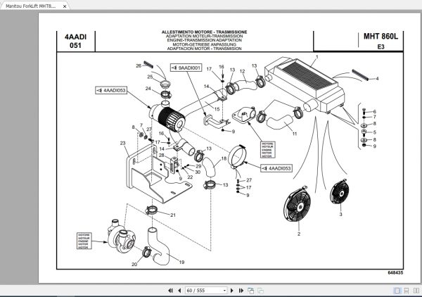Manitou Telehandler MHT860L Parts Manual648435P 3