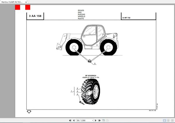 Manitou Telehandler MLT630T MT732 Parts Manual547845P 3