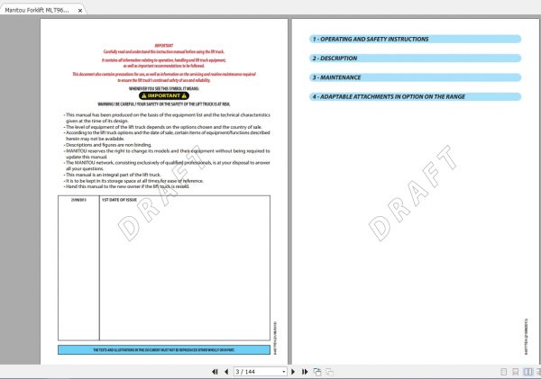 Manitou Telehandler MLT960 Operators Manual648777 2