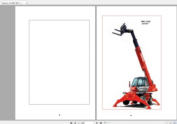 Manitou Telehandler MRT1440 1840 Operators Manual648552 2