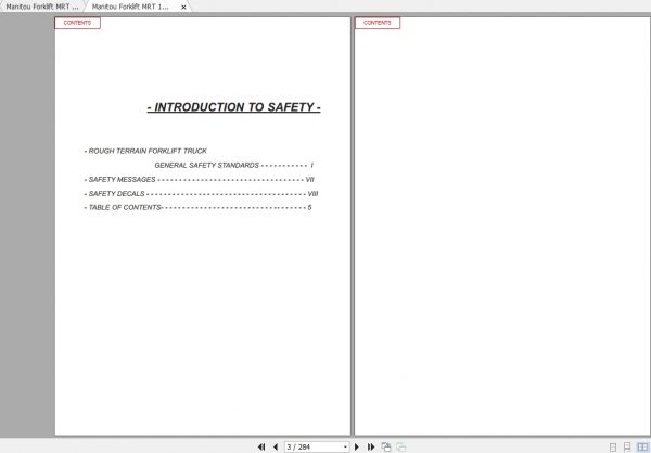 Manitou Telehandler MRT1850 2540 Operators Service Manual 3
