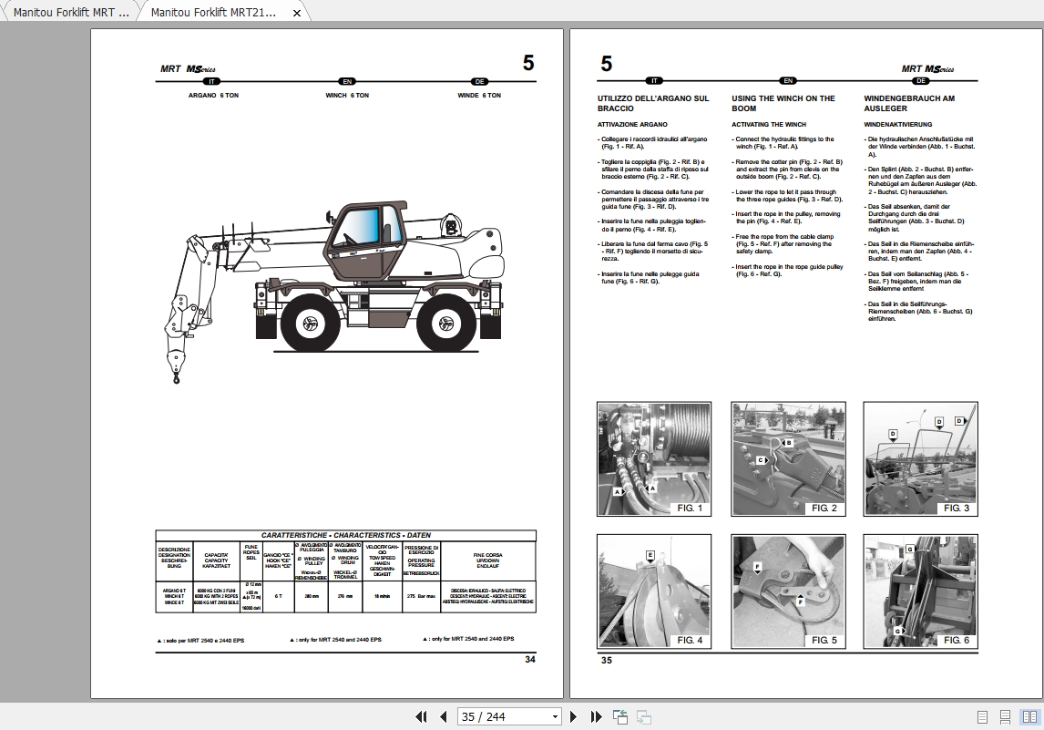 Manitou Telehandler MRT2150 M Series Parts & Operation Manual