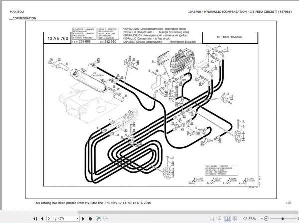 Manitou Telehandler MT1436 Parts Manual547966 2