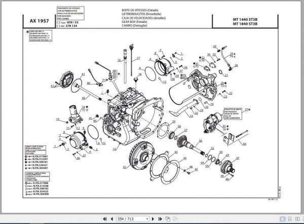 Manitou Telehandler MT14401840 ST3B Parts Manual647100 3