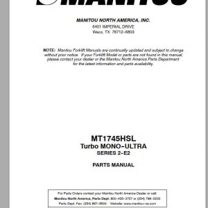 Manitou Telehandler MT1745HSL Parts Manual547869 1