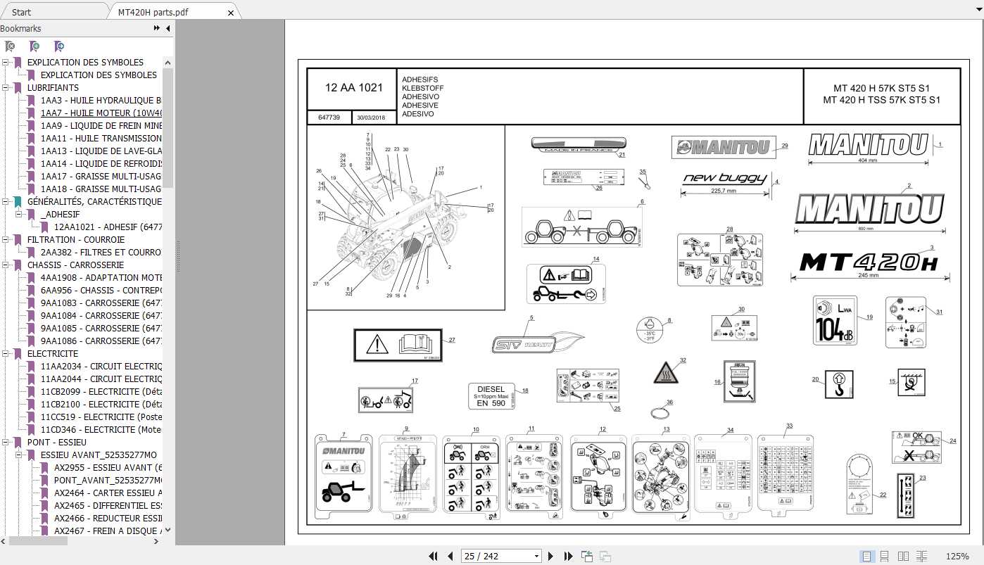 Manitou Telehandler MT420H Parts Manual_647739