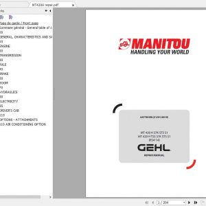 Manitou Telehandler MT420H Repair Manual647781 1