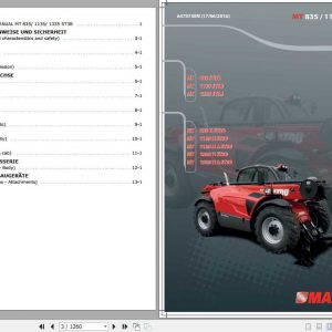 Manitou Telehandler MT835 1135 ST3B Repair Manual647075 1