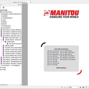 Manitou Telehandler MTL 634 1030 Repair Manual647412 1