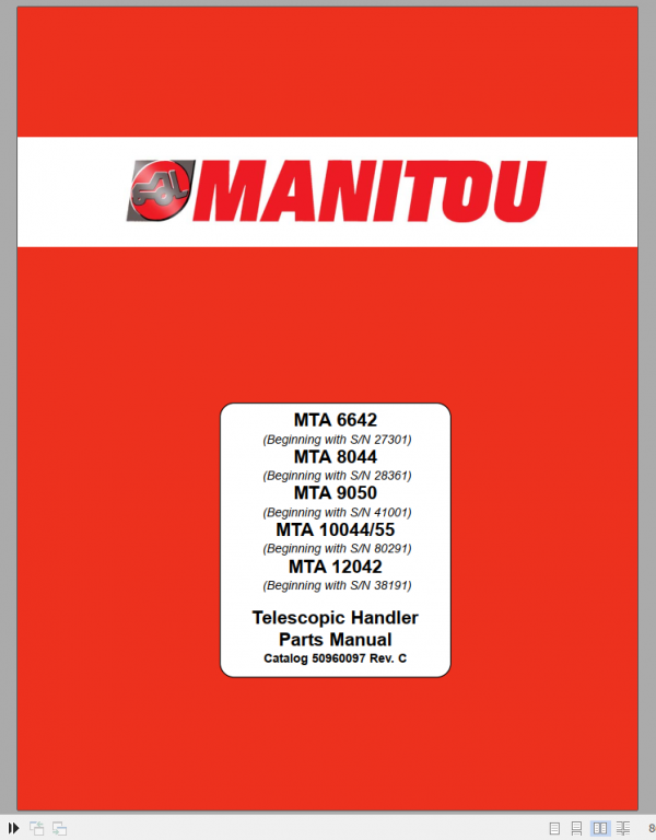 Manitou Telescopic Handler MTA8044 Parts ManualEN 1