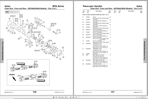 Manitou Telescopic Handler MTA8044 Parts ManualEN 3