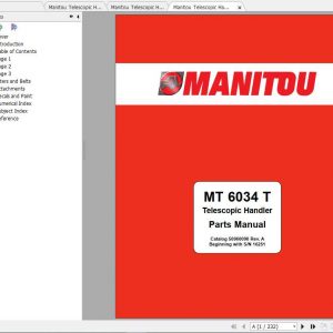 Manitou Telescopic Handler MT 6034T Parts Manual 1
