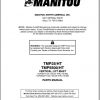 Manitou Telescopic Handler TMP25HT TMP5500HT Parts Manual800806 1