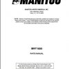 Manitou Telescopic Loader MRT 1850 Parts Manual547559 1