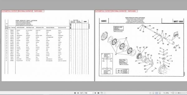 Manitou Telescopic Loader MRT 1850 Parts Manual547559 3