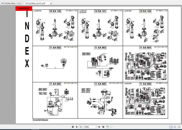 Manitou Telescopic Loader MT1033HL Parts Manual 2