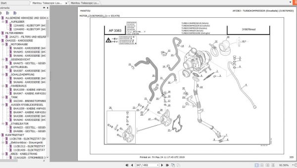 Manitou Telescopic Loader MT 835 Parts Manual 2