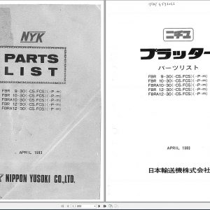Nichiyu NYK Forklift FBRA91012 30 Parts List 1