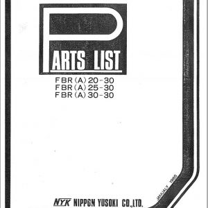 Nichiyu FBRA Parts List85P0101 1