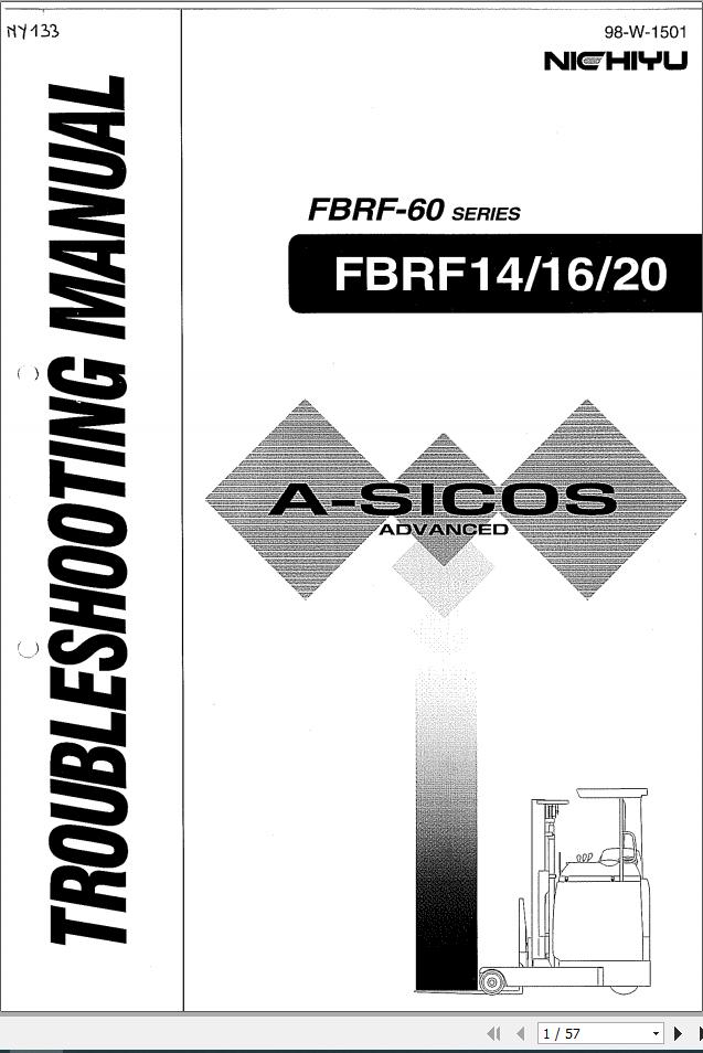Nichiyu FBRF141620 60 Troubleshooting Manual98 W 1501